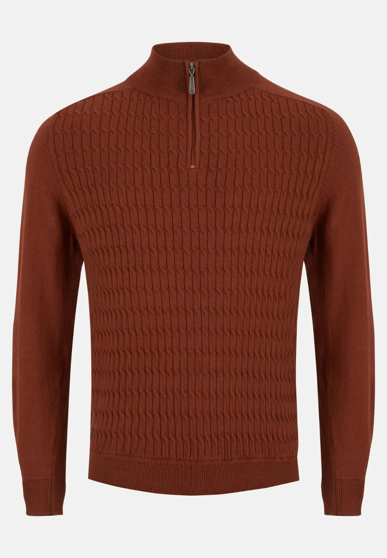 6th Sense Diego Half Zip Sweater - Cinnamon