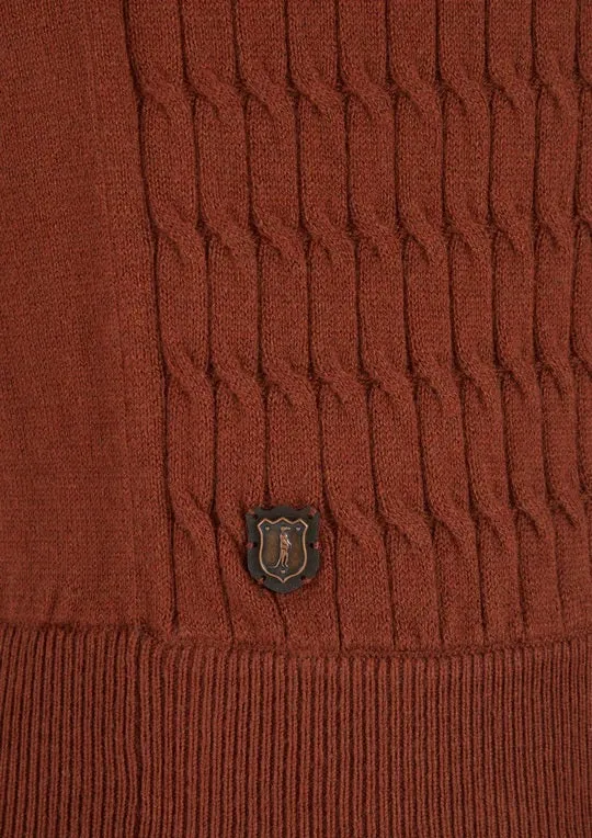 6th Sense Diego Half Zip Sweater - Cinnamon
