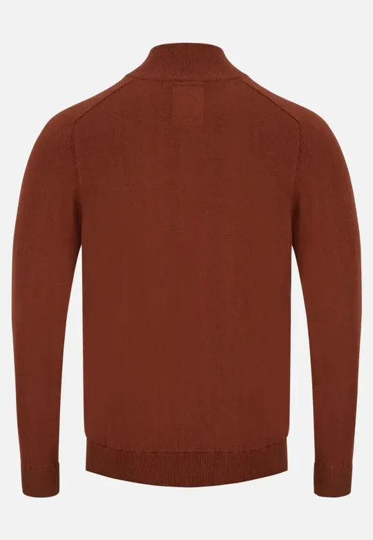 6th Sense Diego Half Zip Sweater - Cinnamon