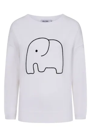 Alice Collins 033A254 Cream Elephant Embroidered Jumper