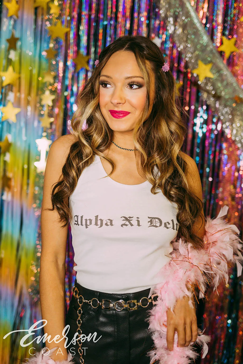 Alpha Xi Delta 90s Bid Day Ribbed Tank