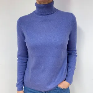 Amethyst Purple Cashmere Polo Neck Jumper Medium