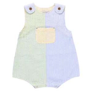 Baby Boys Noah Jumper- Color Block Seersucker