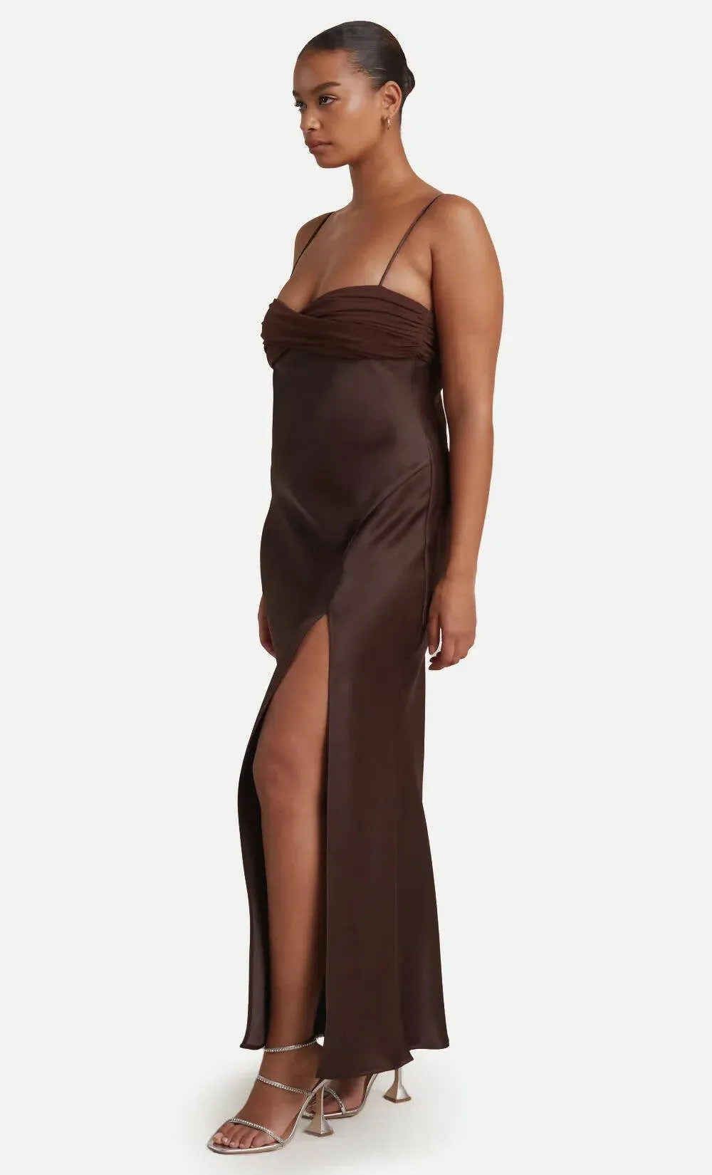 Bec & Bridge Julieta Silk Maxi Dress in Chocolate