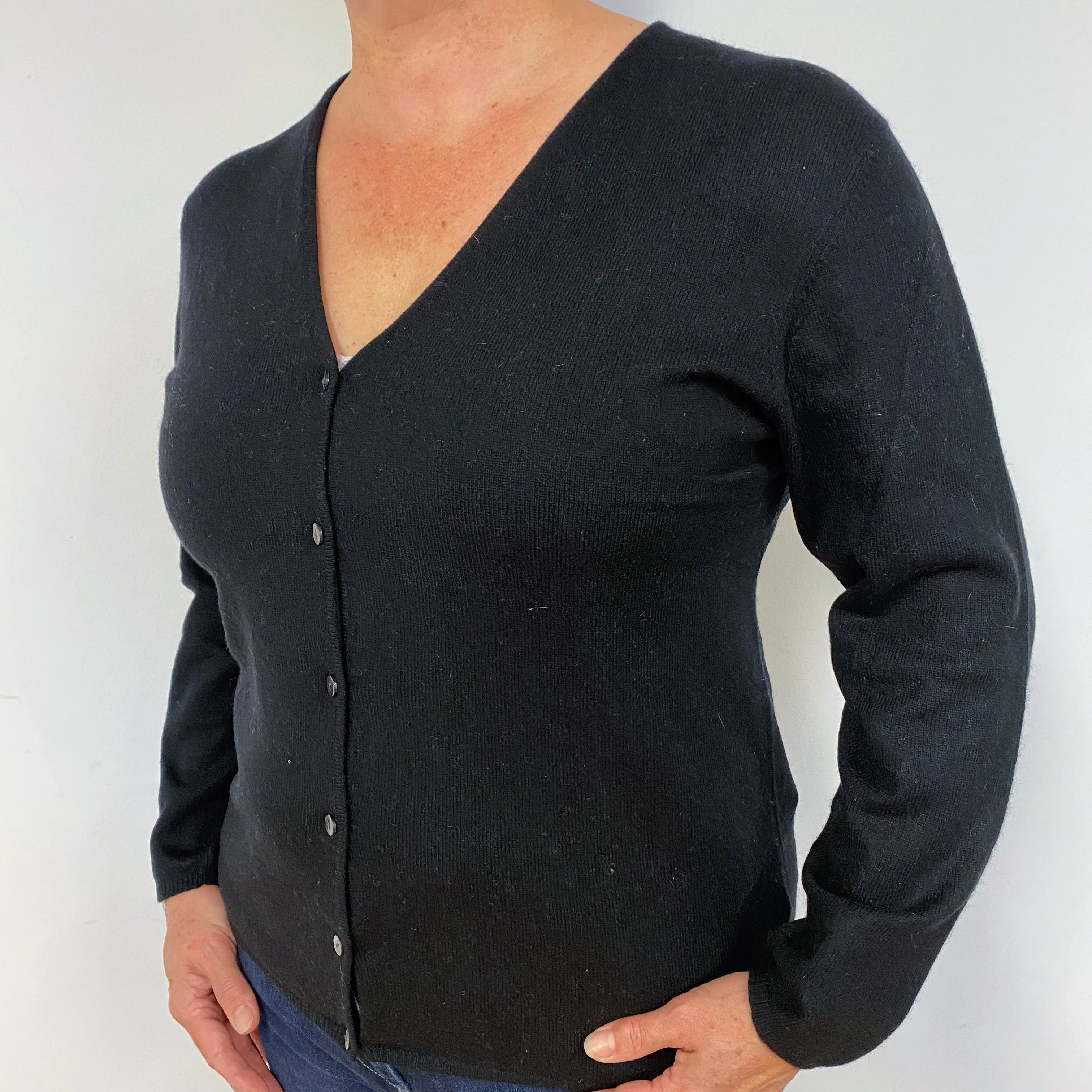Black Cashmere Cardigan Large