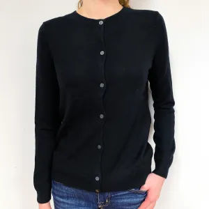 Black Cashmere Crew Neck Cardigan Extra Small