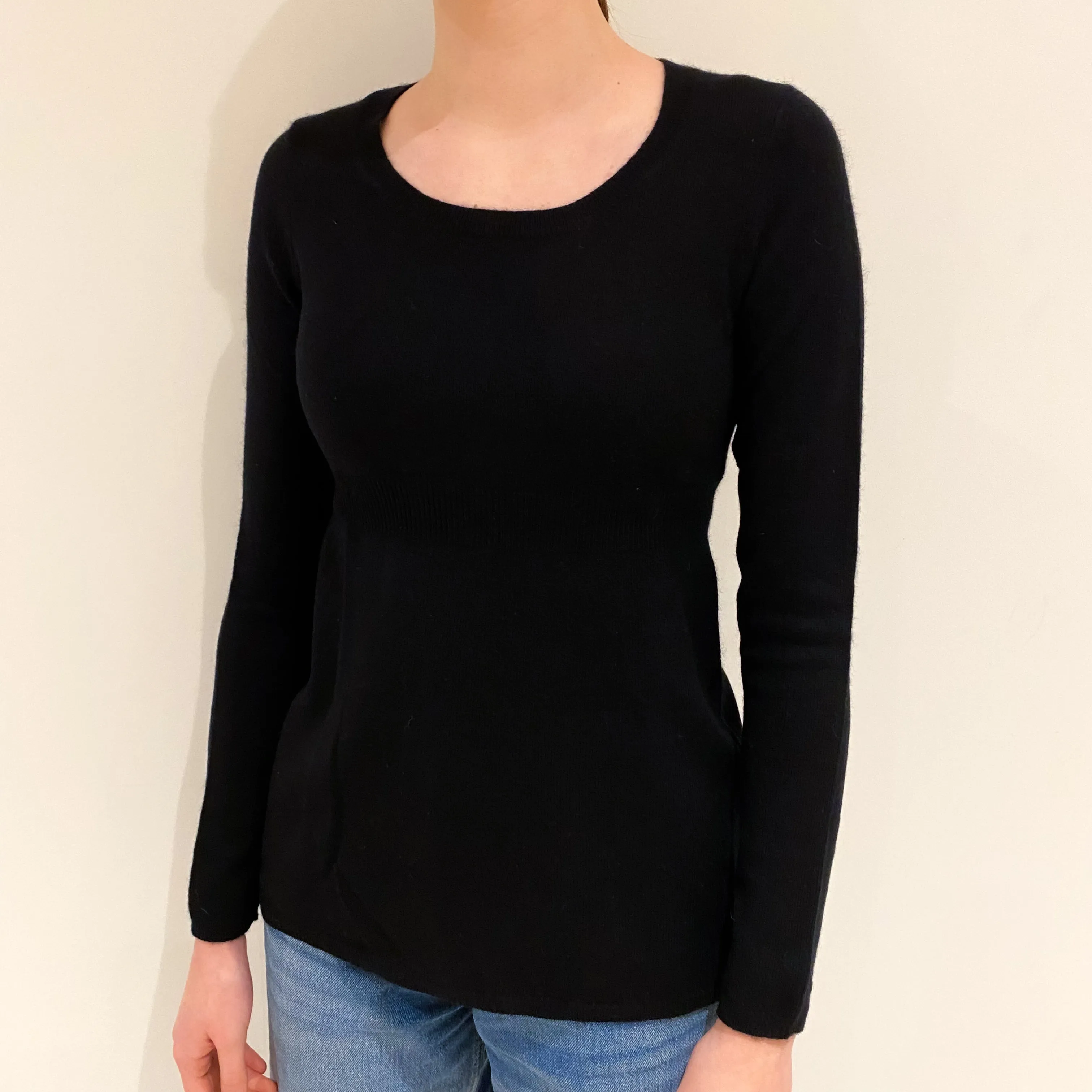 Black Cashmere Scoop Neck Jumper Extra Small