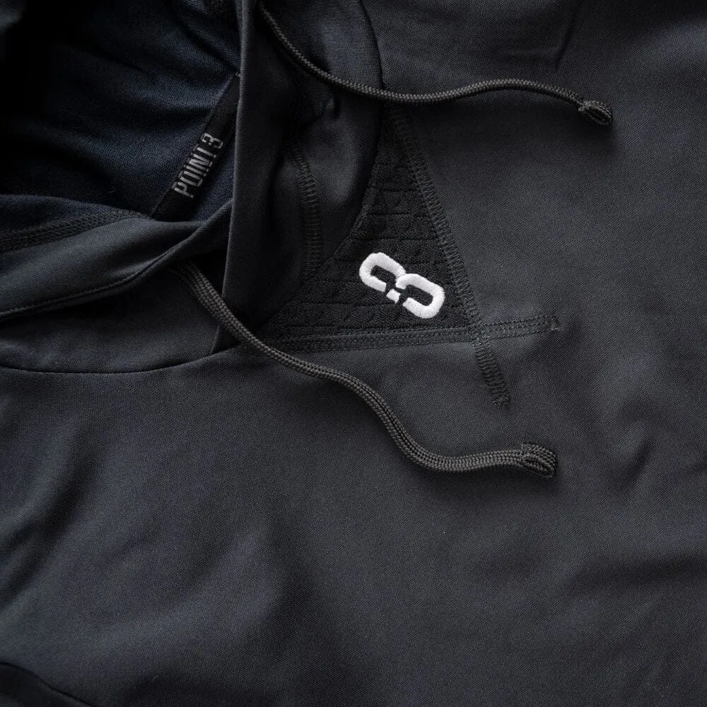 Black Versa S/S Hooded Warm-Up Top