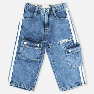 Blue Cargo Denim Pant
