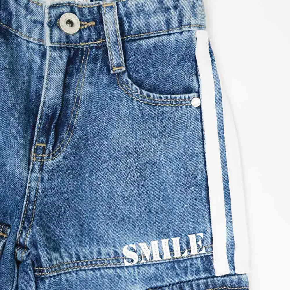 Blue Cargo Denim Pant