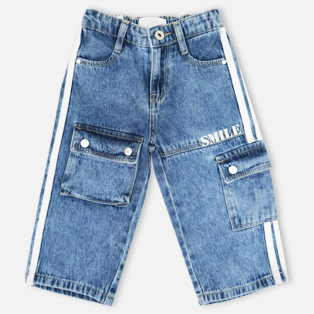 Blue Cargo Denim Pant