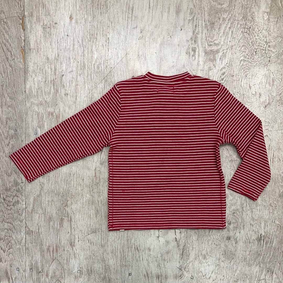 Boys Red Striped Henley