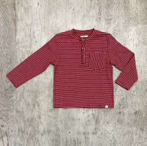 Boys Red Striped Henley