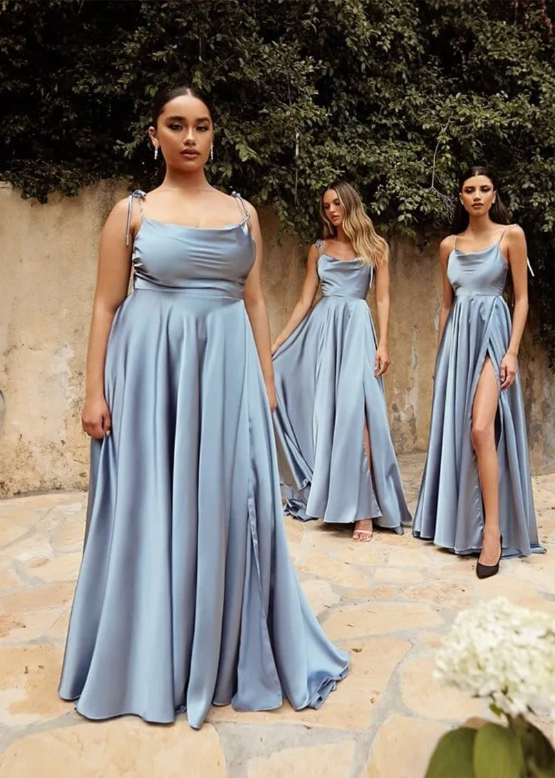 Chantelle Satin A-line Maxi Dress French Navy