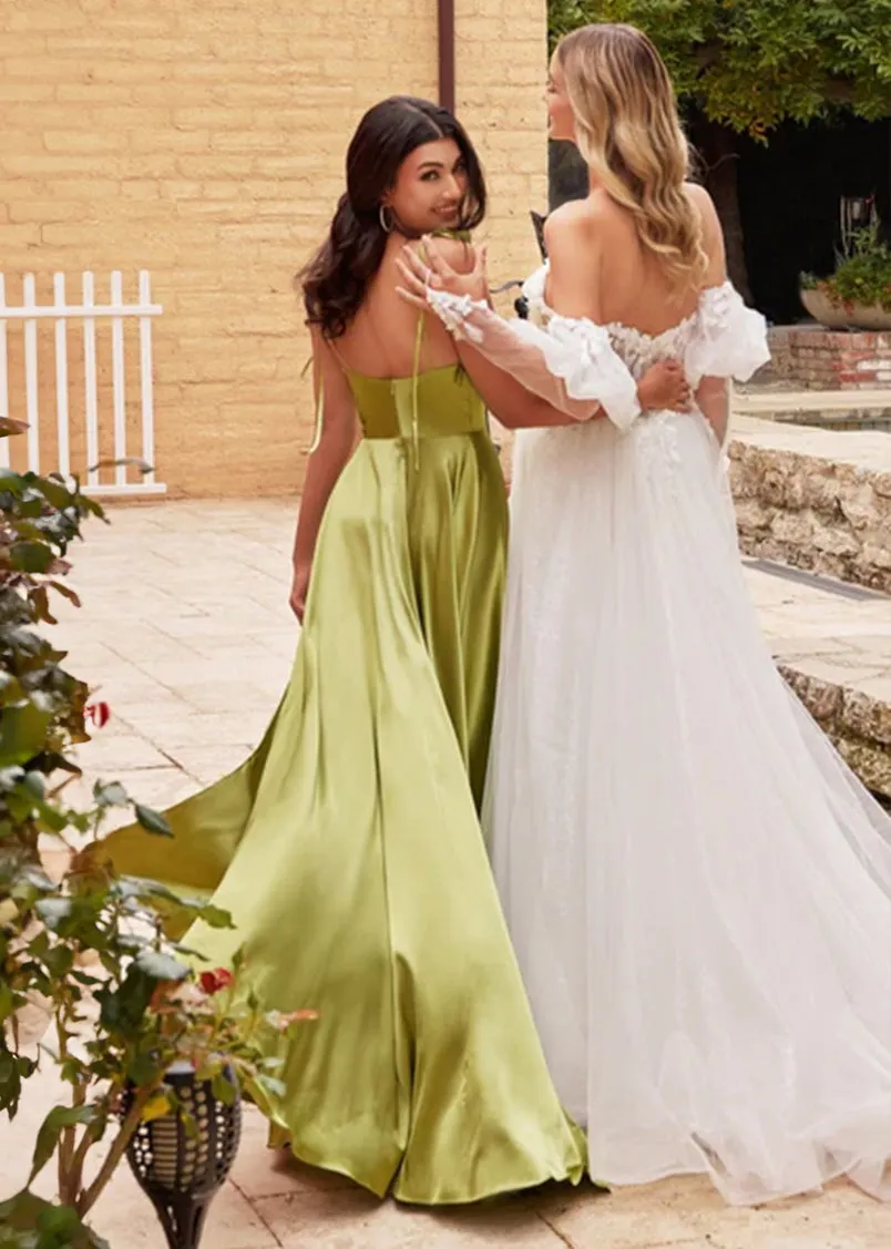 Chantelle Satin A-line Maxi Dress French Navy