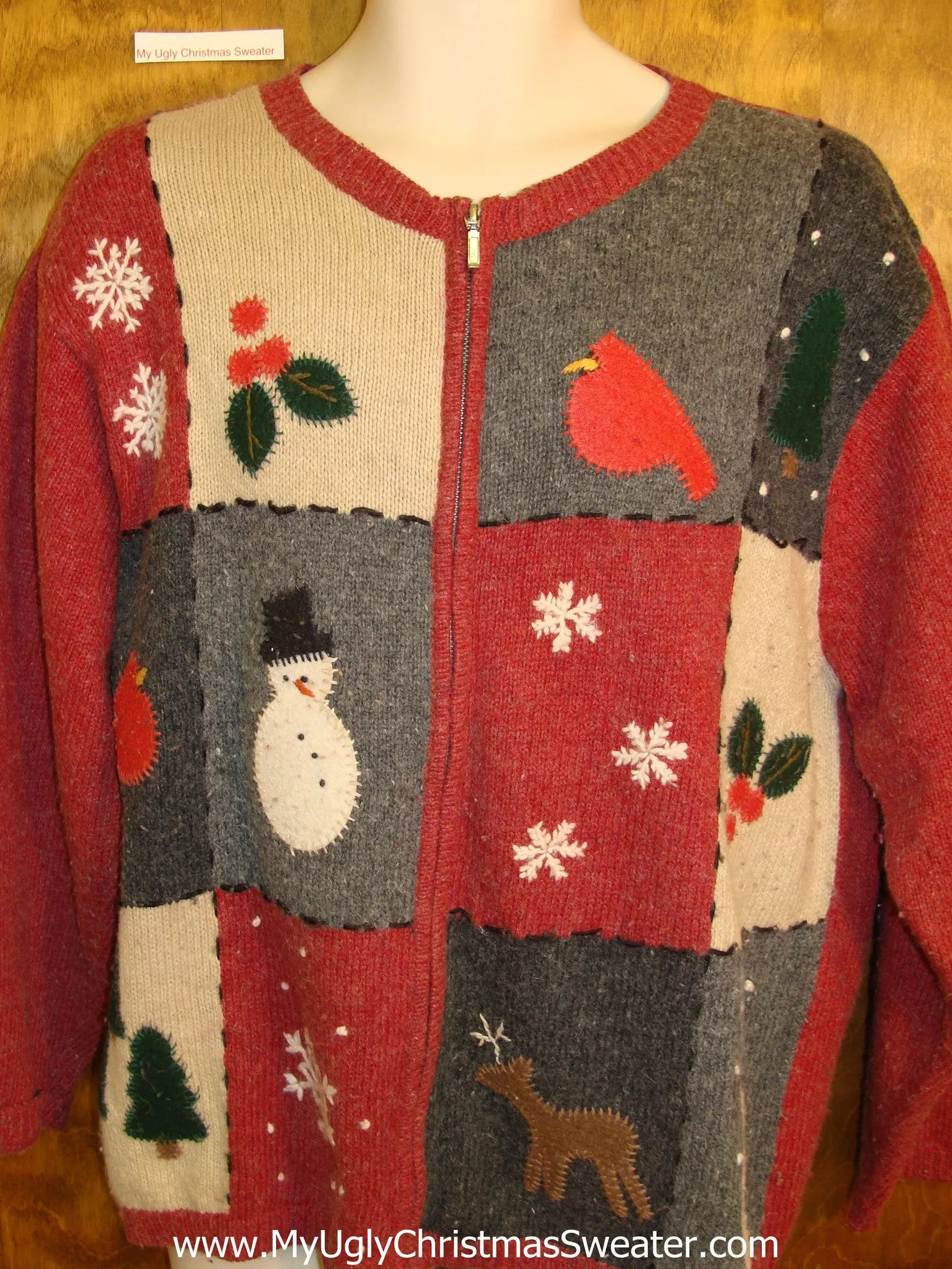 Cheap Patchwork Cheesy Christmas Jumper Sweater