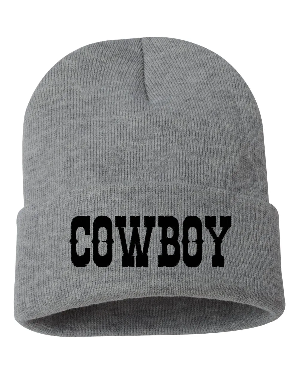 COWBOY Embroidered Cuffed Beanie Hat