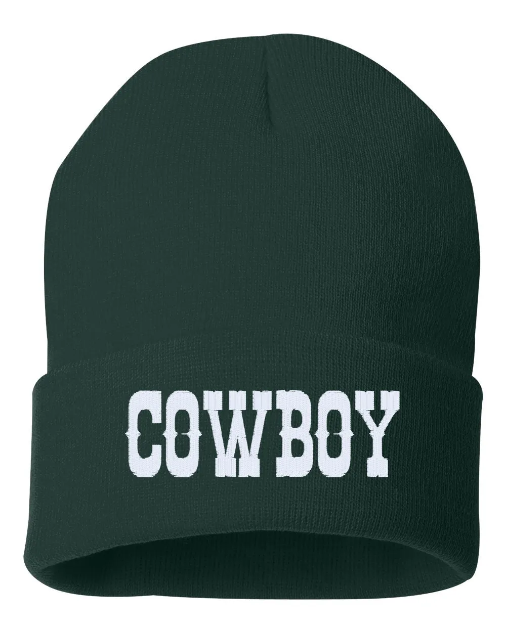 COWBOY Embroidered Cuffed Beanie Hat