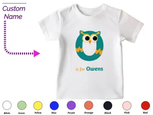 Custom Kids Tshirt Gift For Toddler Girls with Letter O On Shirt