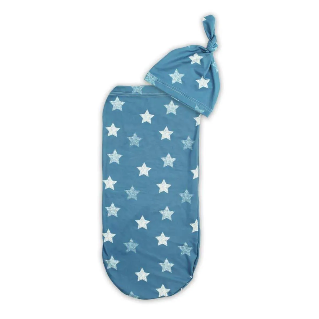 Cutie Cocoon Matching Cocoon & Hat Set - Blue Stars