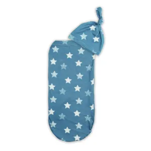 Cutie Cocoon Matching Cocoon & Hat Set - Blue Stars