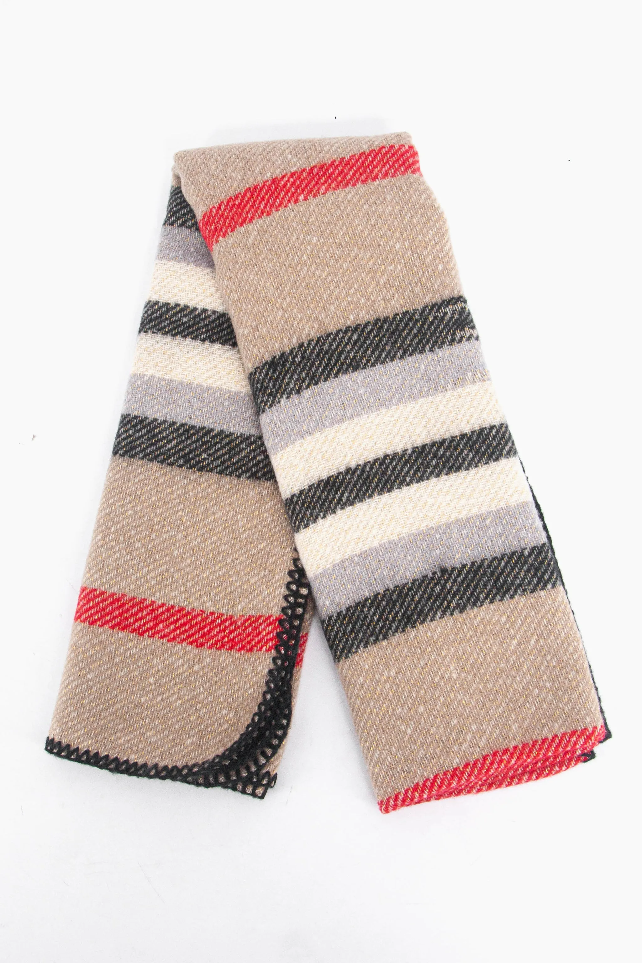 Darla Heavyweight Scarf - Cream, Stripe