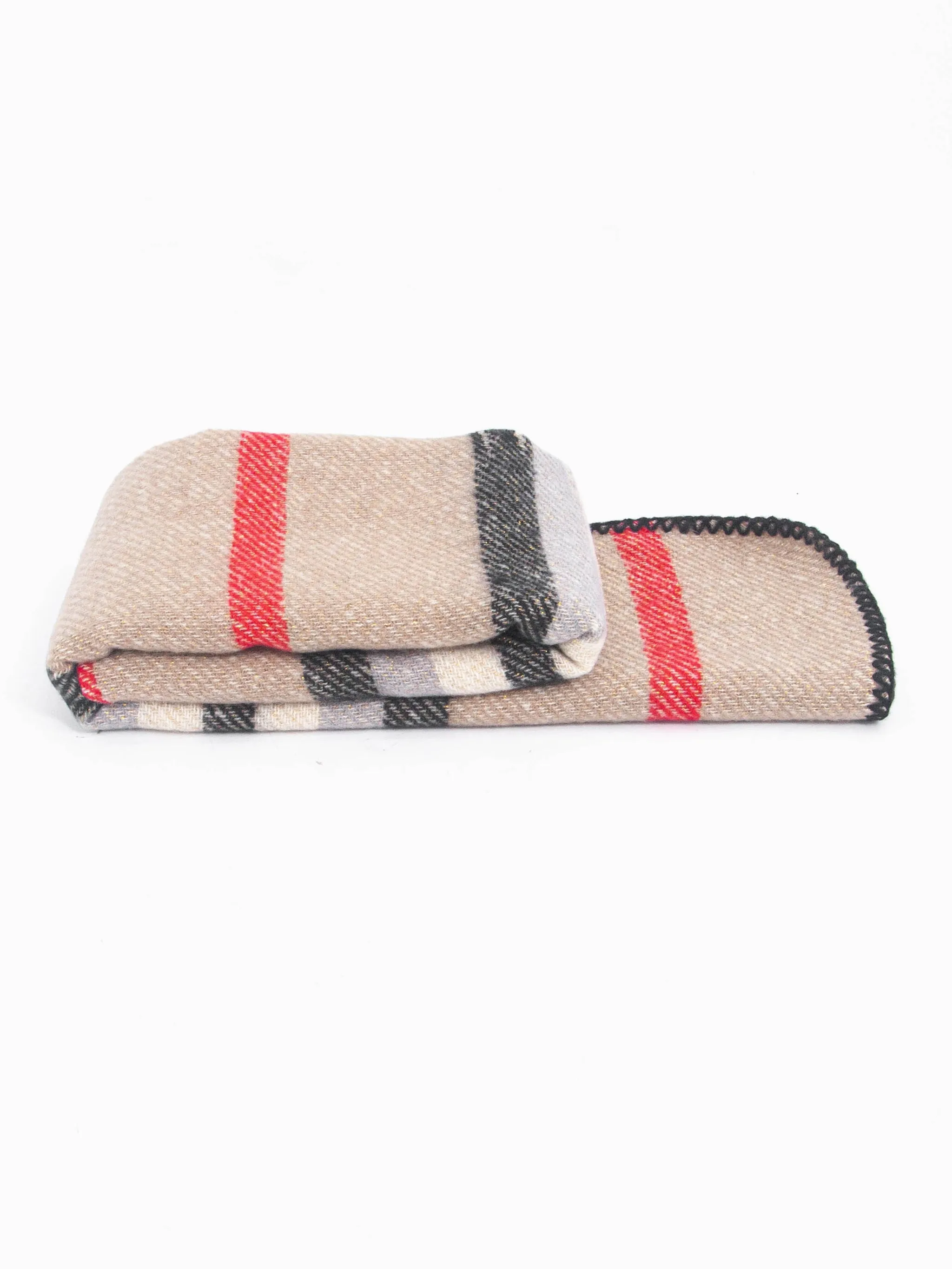 Darla Heavyweight Scarf - Cream, Stripe