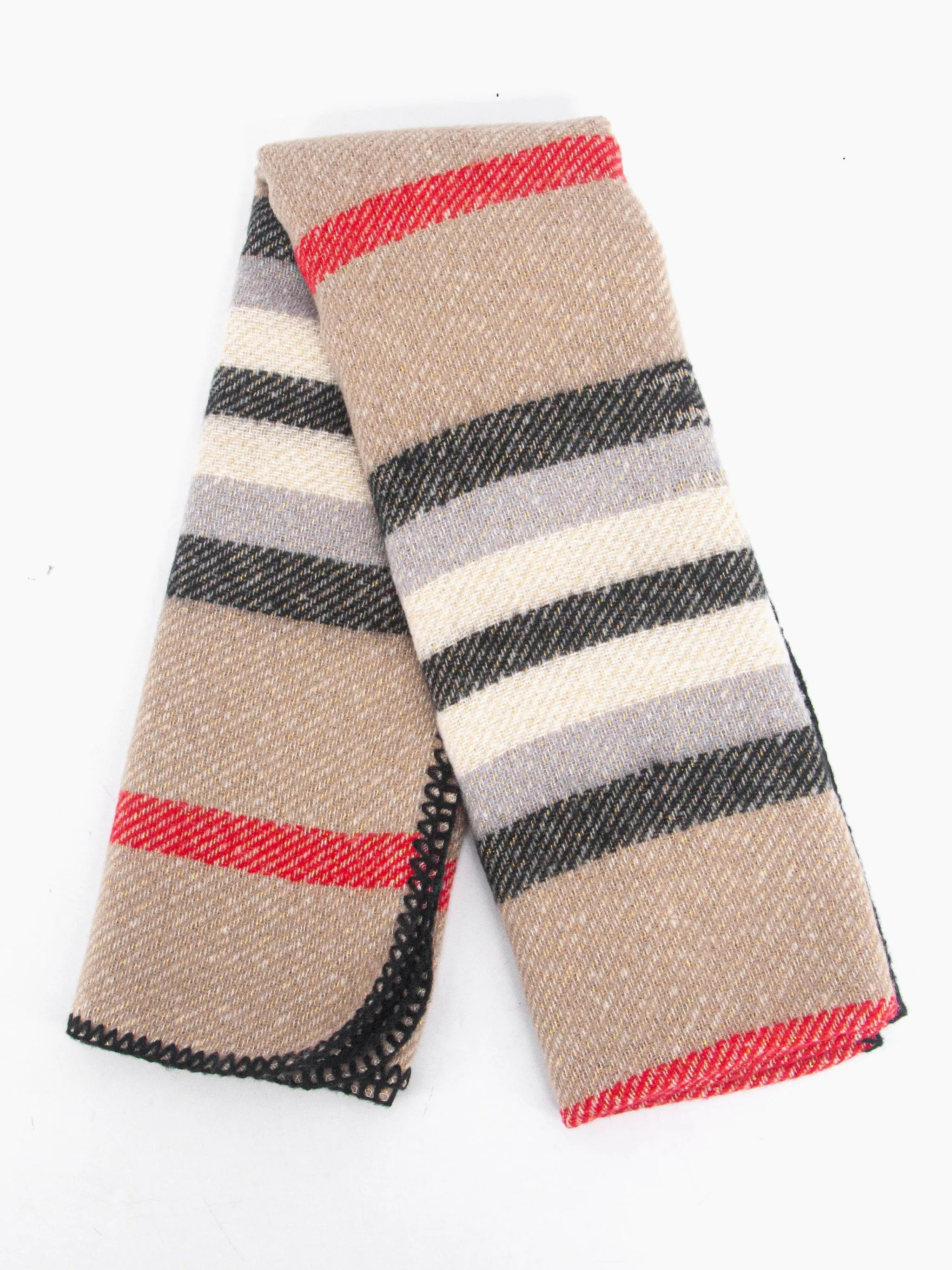 Darla Heavyweight Scarf - Cream, Stripe