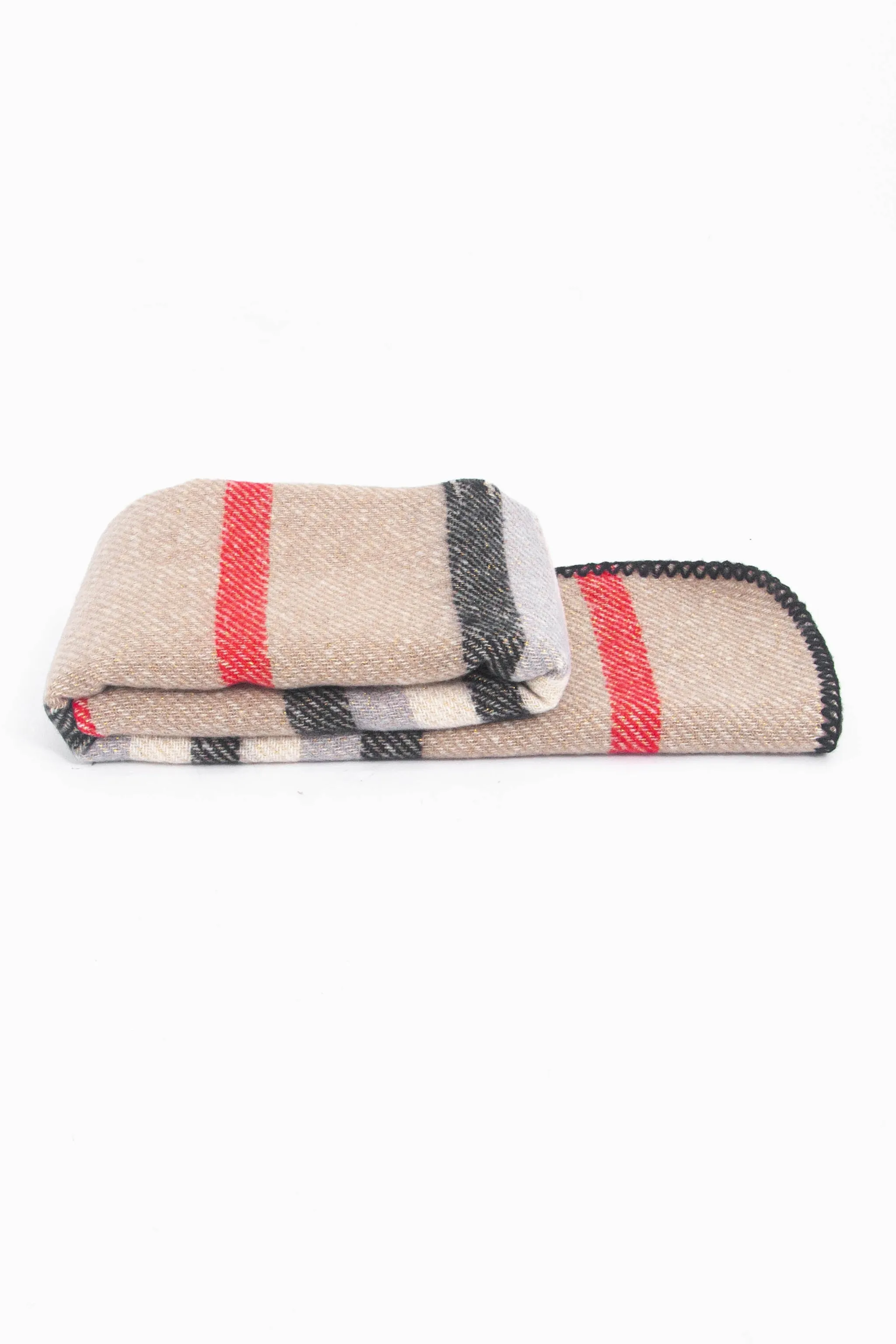 Darla Heavyweight Scarf - Cream, Stripe