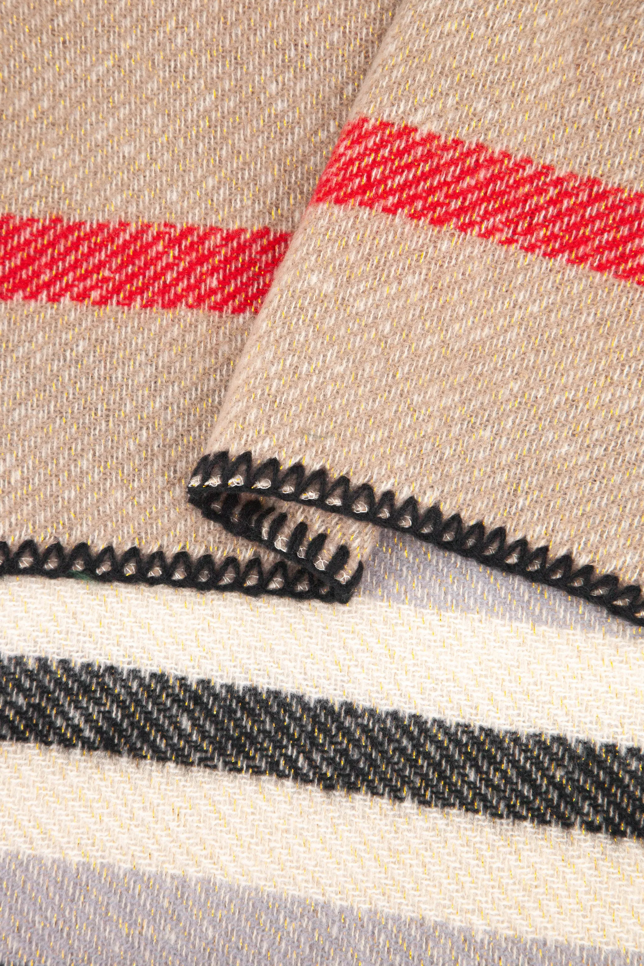 Darla Heavyweight Scarf - Cream, Stripe