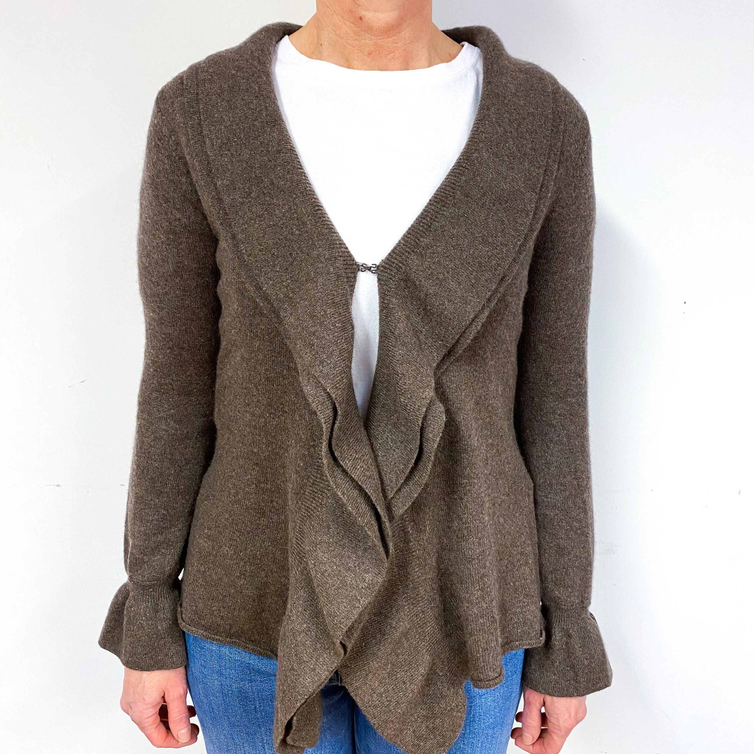 Donkey Brown Cashmere Edge to Edge Cardigan Medium