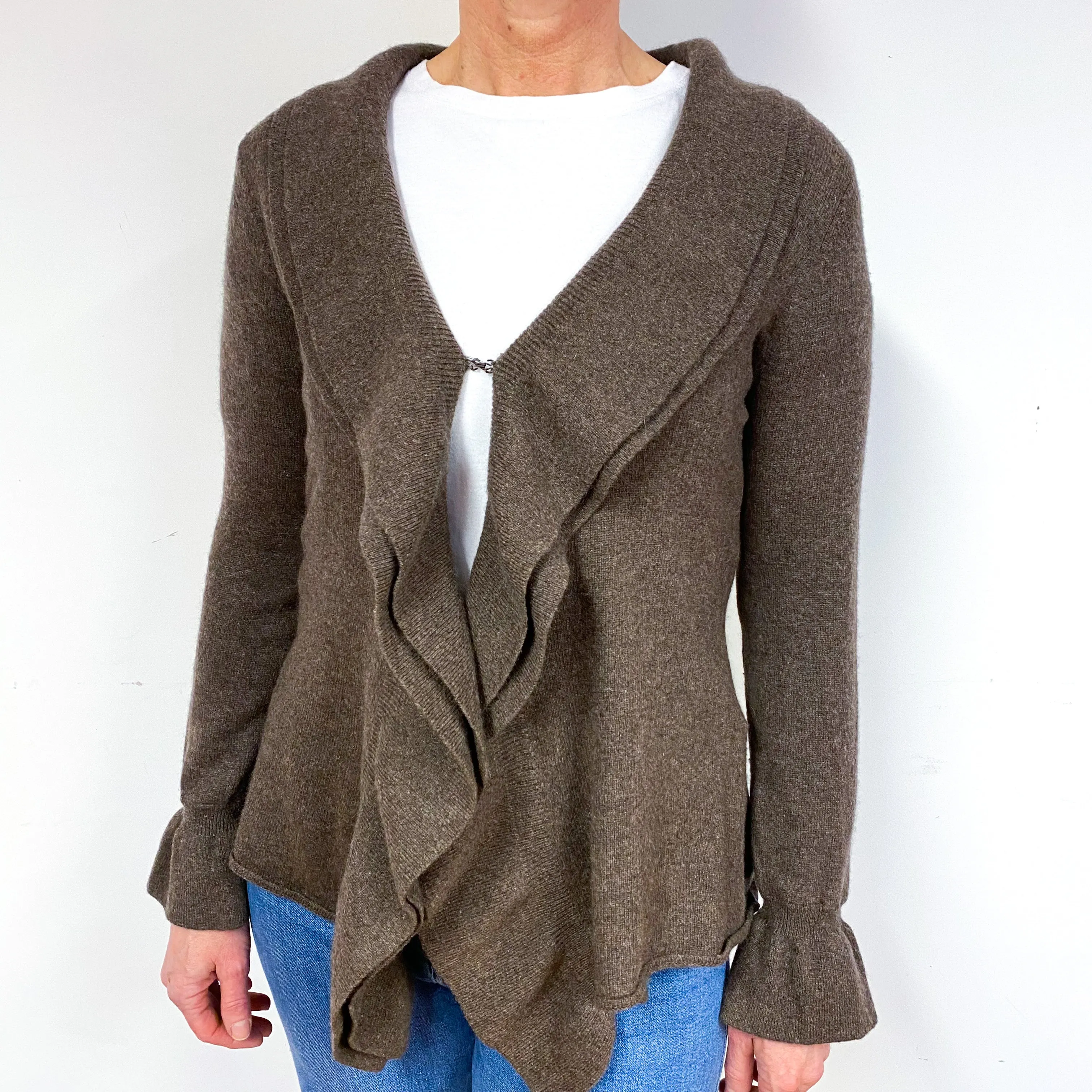 Donkey Brown Cashmere Edge to Edge Cardigan Medium