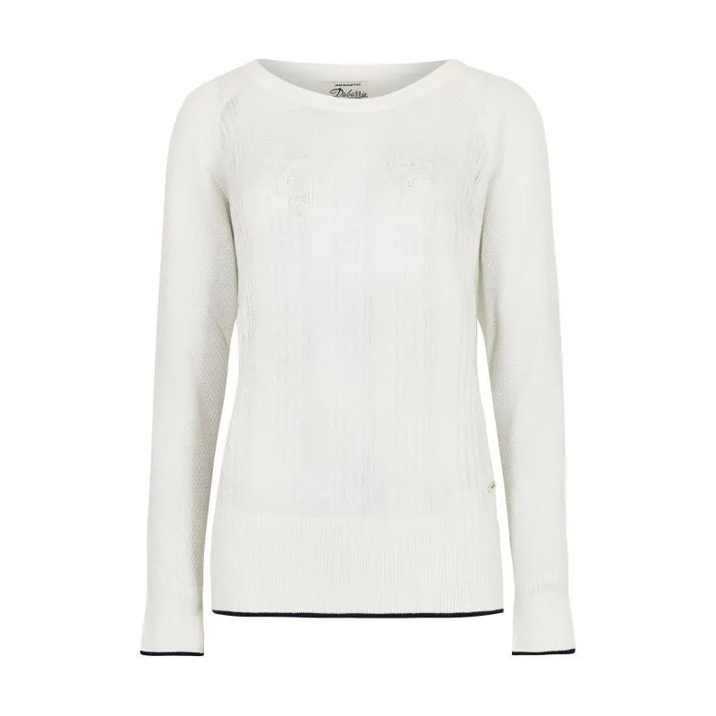 Dubarry Clifton Ladies Knitted Cashmere Mix Sweater - White