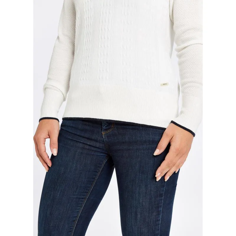 Dubarry Clifton Ladies Knitted Cashmere Mix Sweater - White