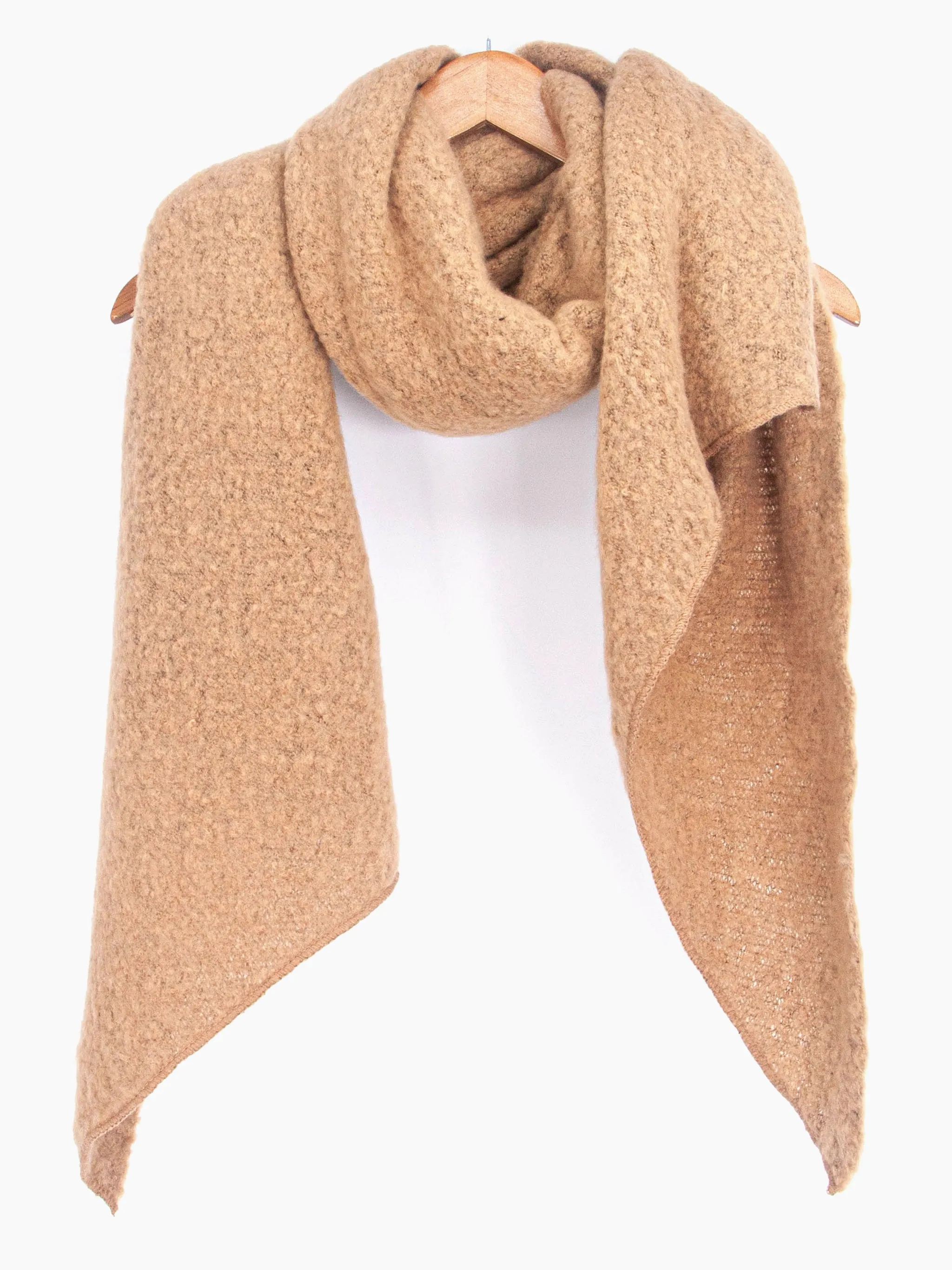 Evie Heavyweight Asymmetric Scarf - Camel