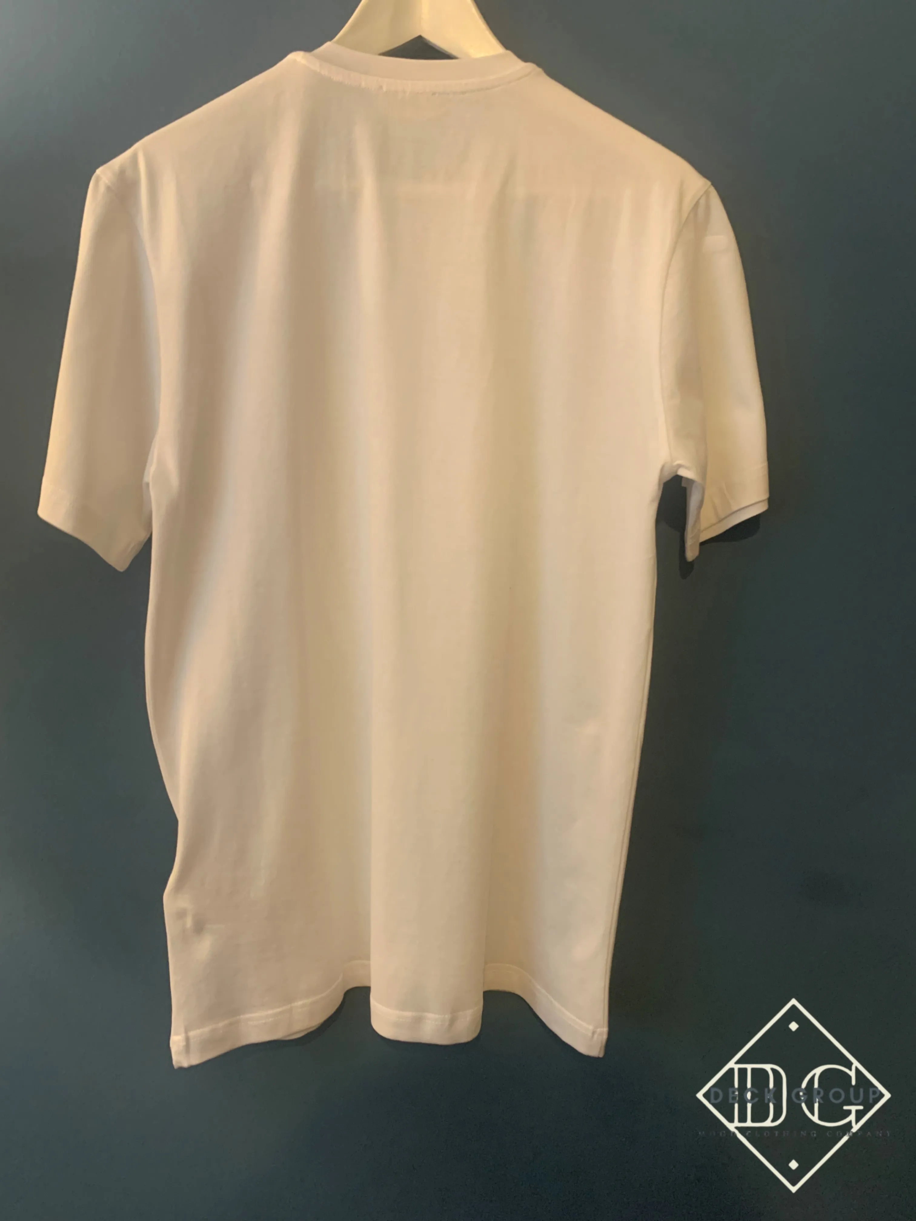 FND "Anrealage Printed" T-Shirt styled in White for Spring&Summer 2022