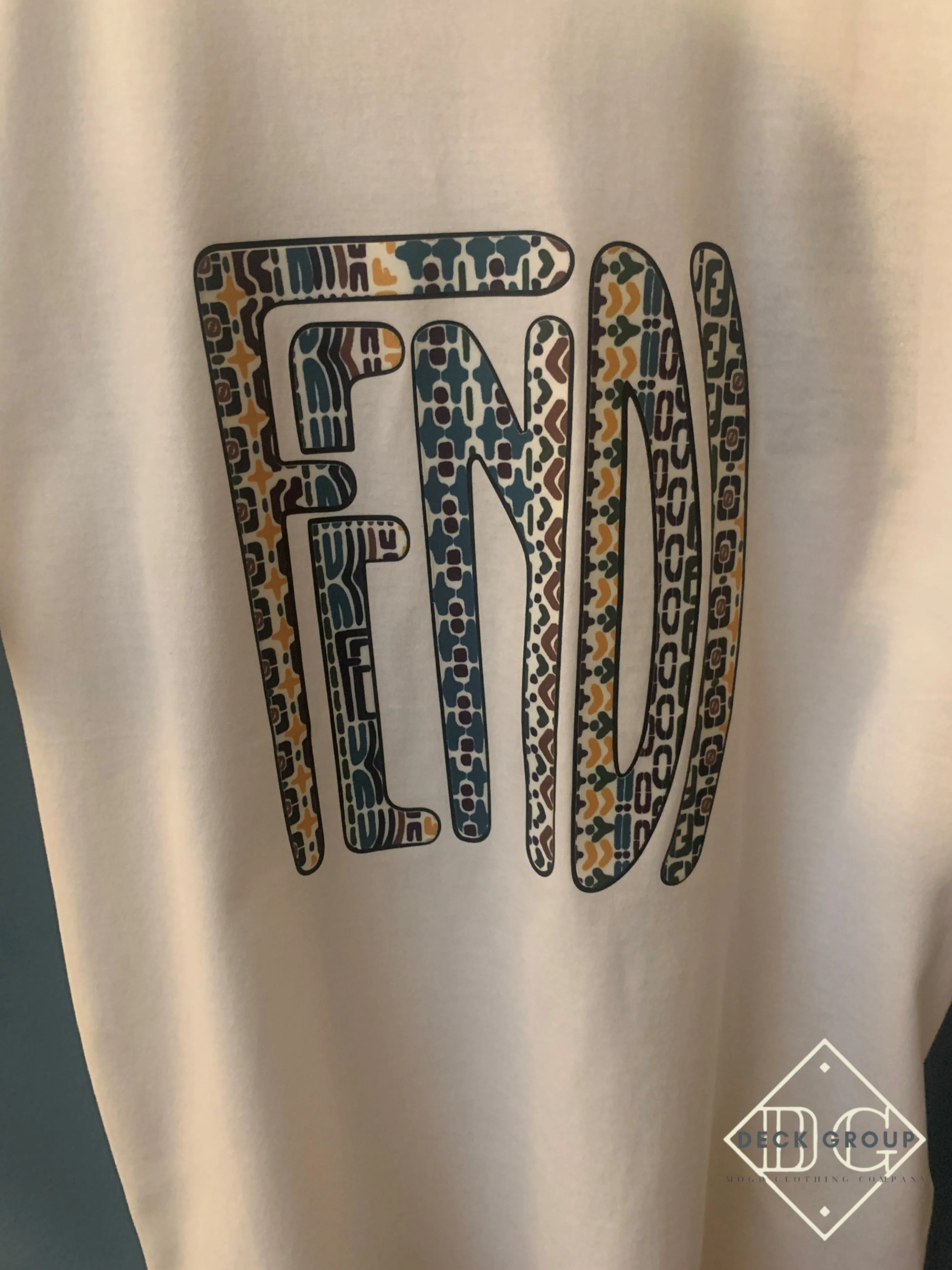 FND "Anrealage Printed" T-Shirt styled in White for Spring&Summer 2022