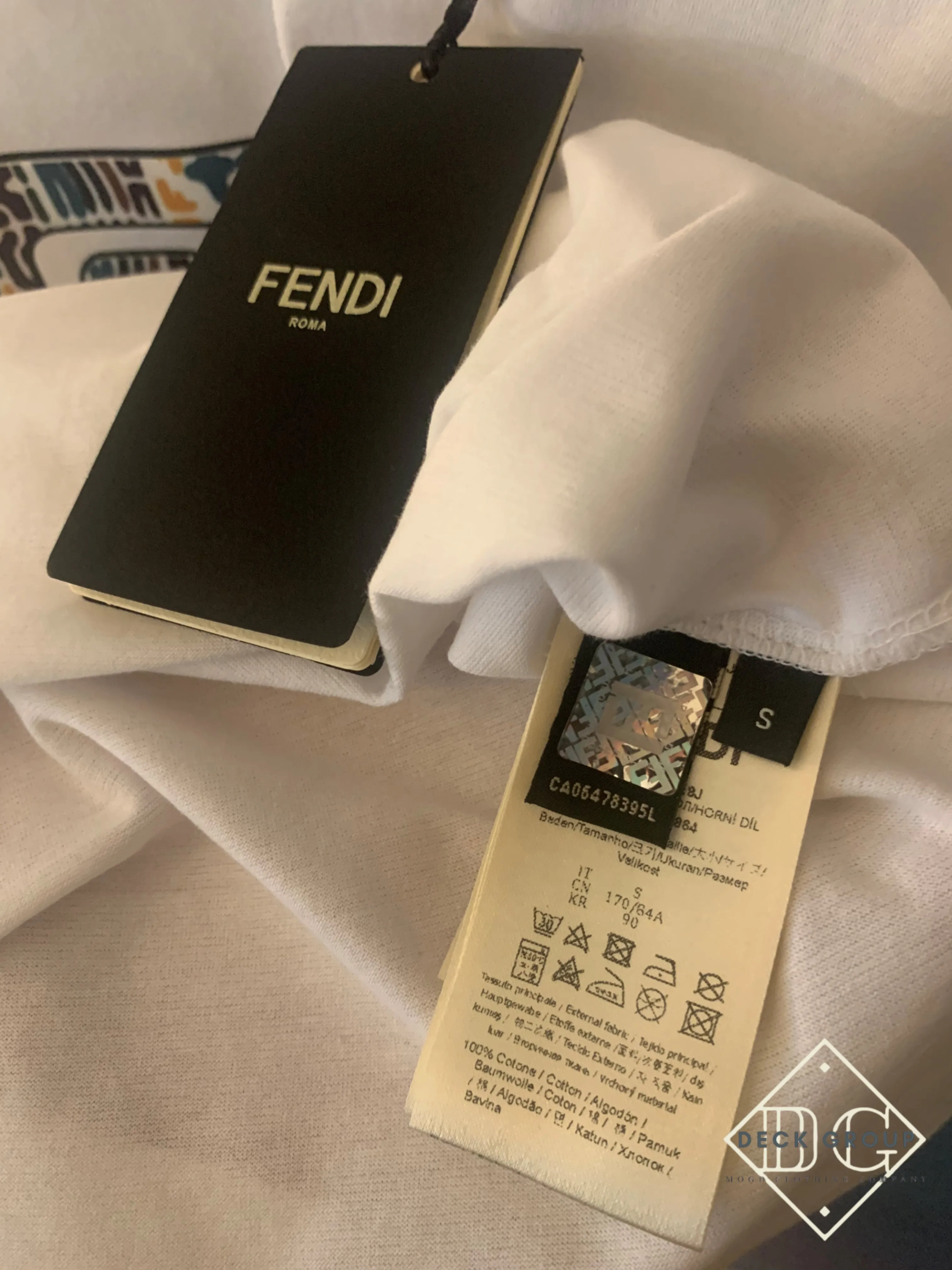 FND "Anrealage Printed" T-Shirt styled in White for Spring&Summer 2022