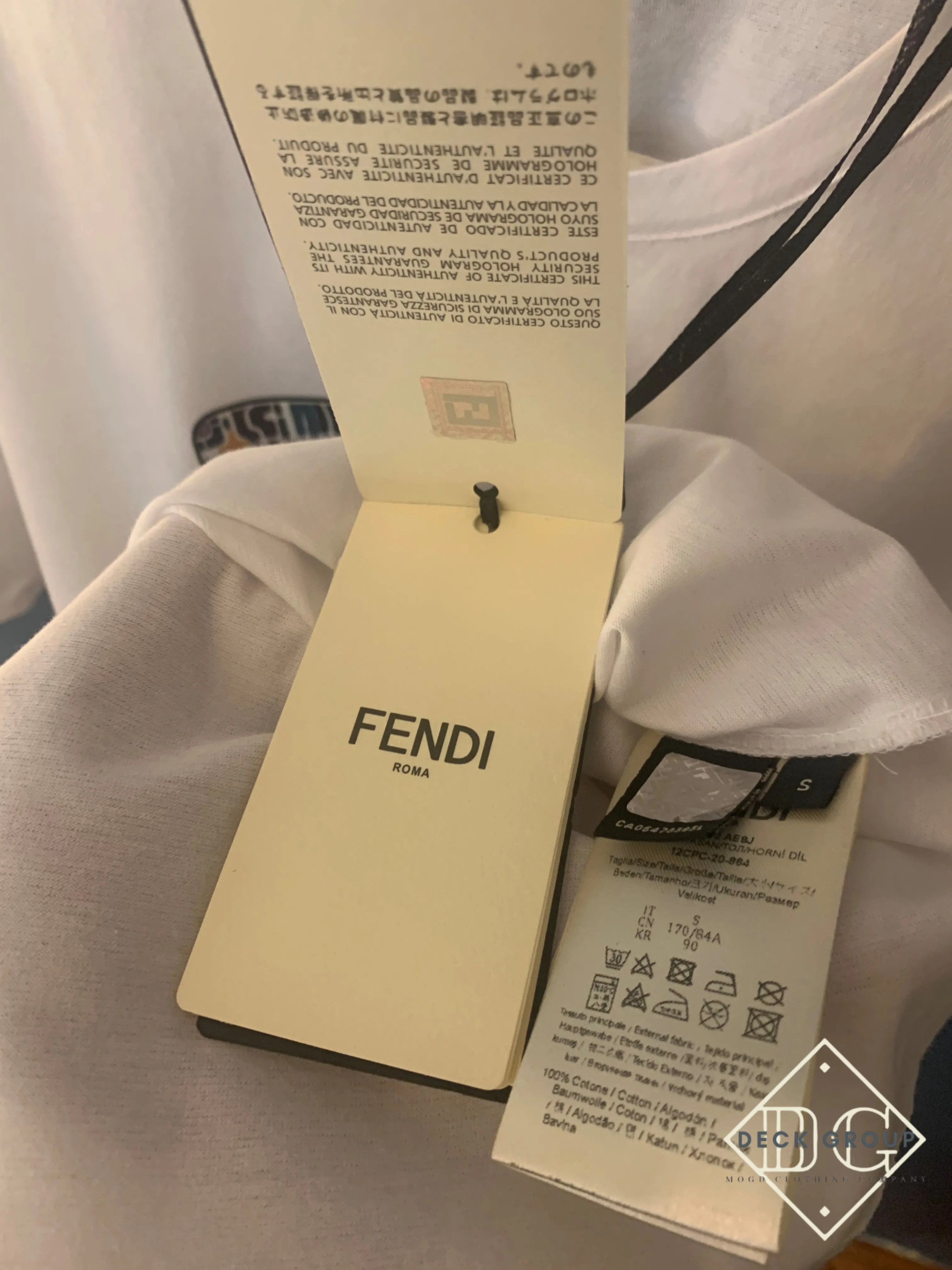 FND "Anrealage Printed" T-Shirt styled in White for Spring&Summer 2022