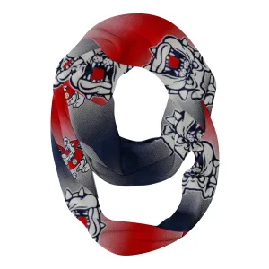Fresno State Bulldogs All Over Logo Game Day Collegiate Women Ultra Soft Knit Infinity Scarf by Vive La Fete