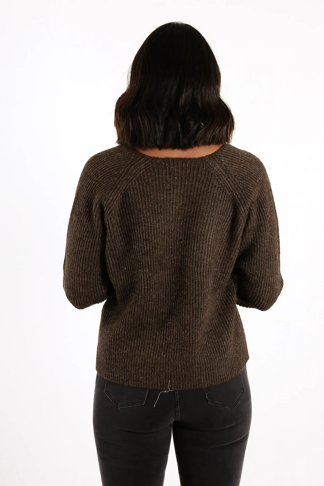 Freya V Neck Jumper Mocha