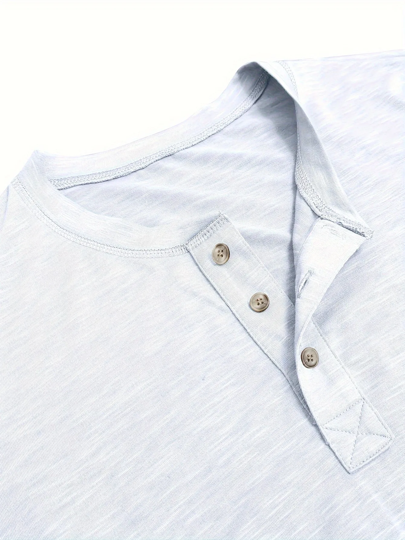 HeerFit - Heren Lange Mouw Henley Shirt met Klassieke Knoopsluiting