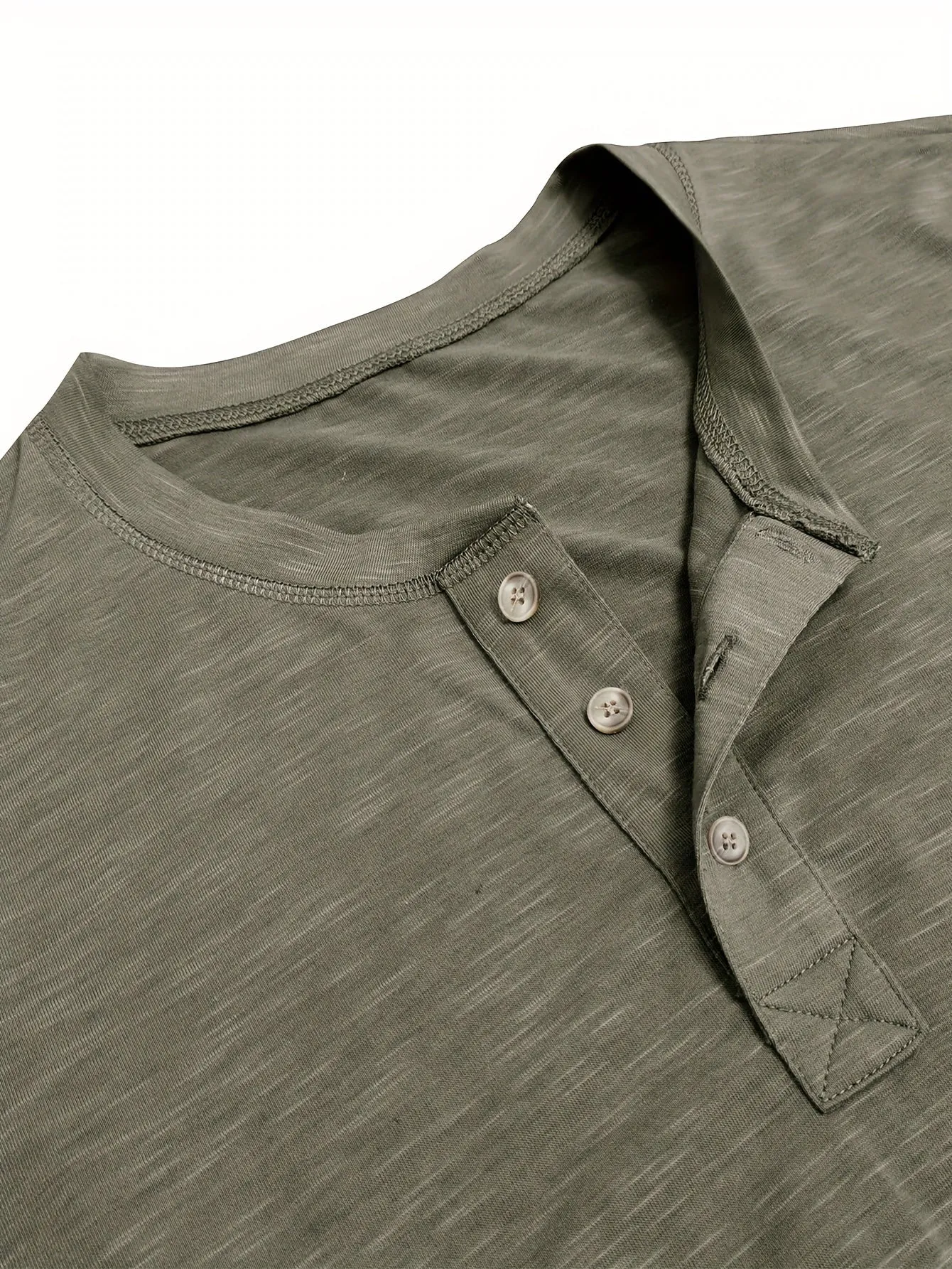 HeerFit - Heren Lange Mouw Henley Shirt met Klassieke Knoopsluiting