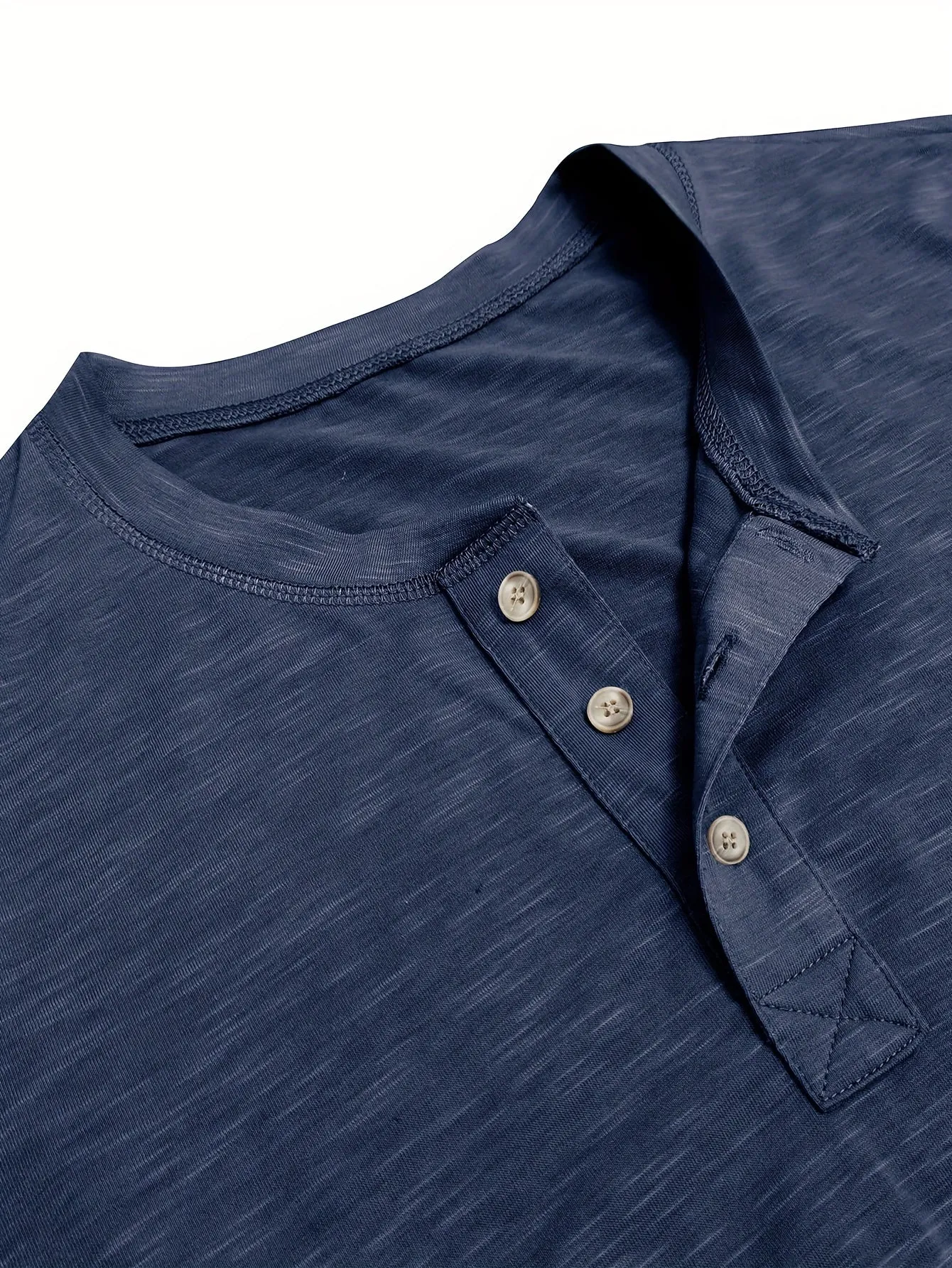 HeerFit - Heren Lange Mouw Henley Shirt met Klassieke Knoopsluiting