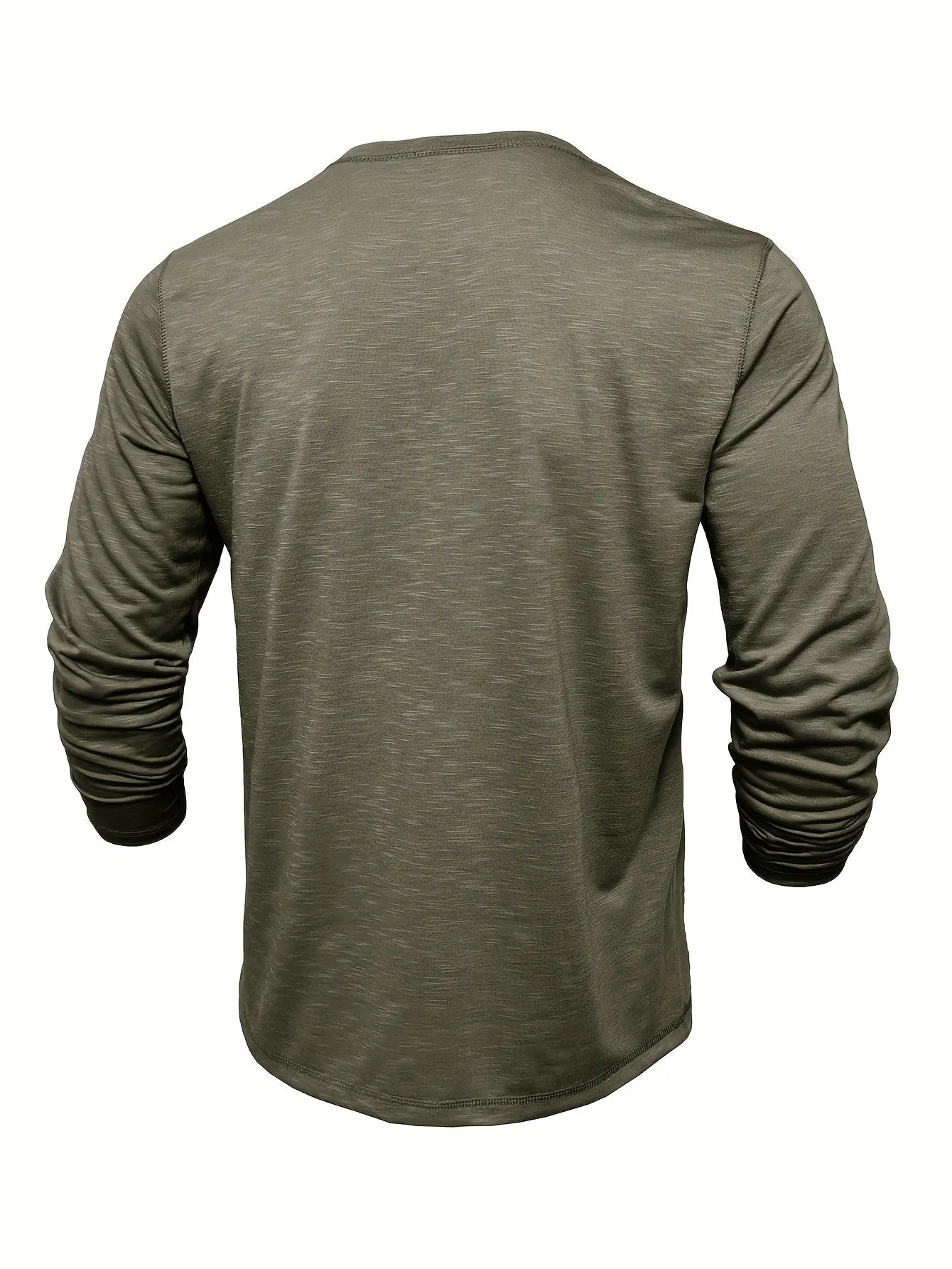 HeerFit - Heren Lange Mouw Henley Shirt met Klassieke Knoopsluiting