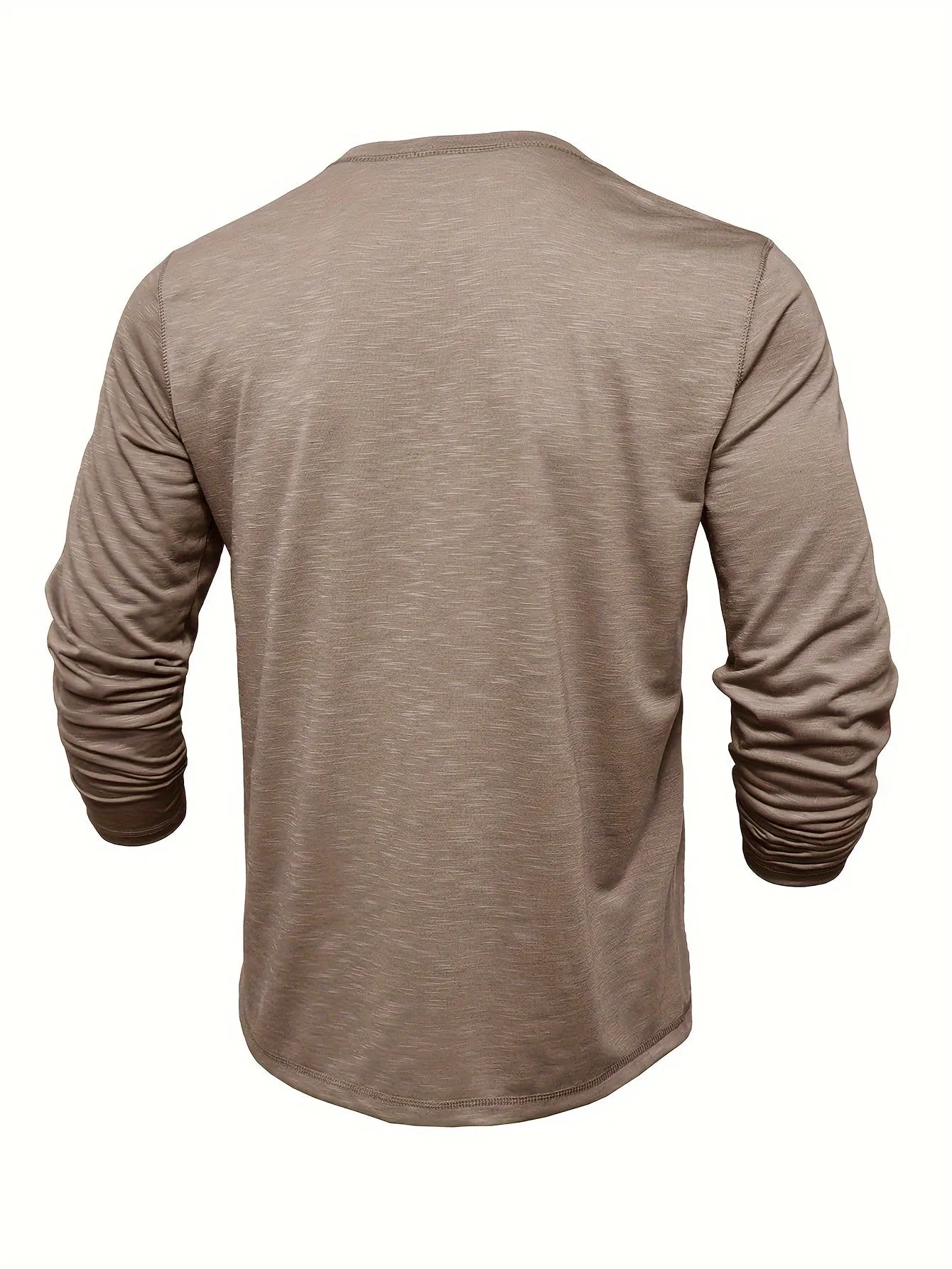 HeerFit - Heren Lange Mouw Henley Shirt met Klassieke Knoopsluiting