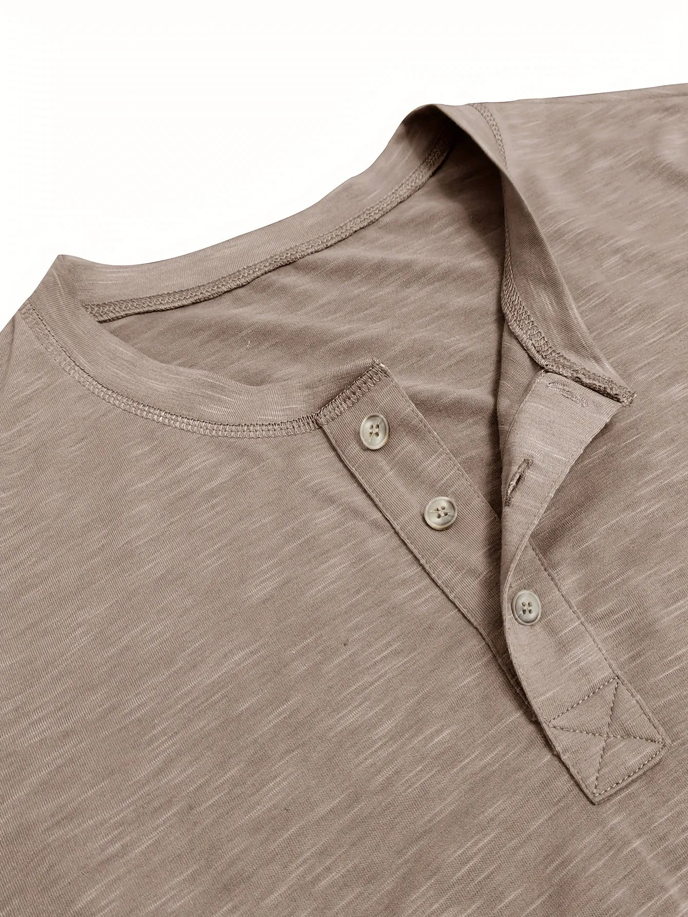 HeerFit - Heren Lange Mouw Henley Shirt met Klassieke Knoopsluiting