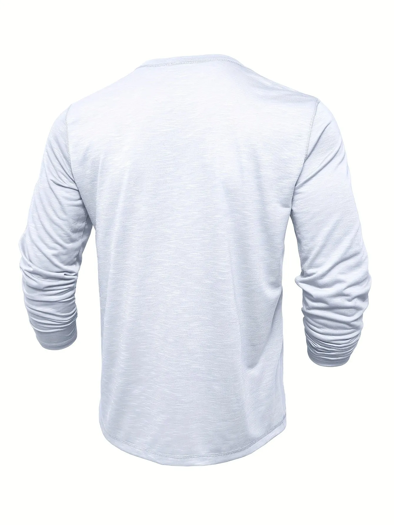 HeerFit - Heren Lange Mouw Henley Shirt met Klassieke Knoopsluiting