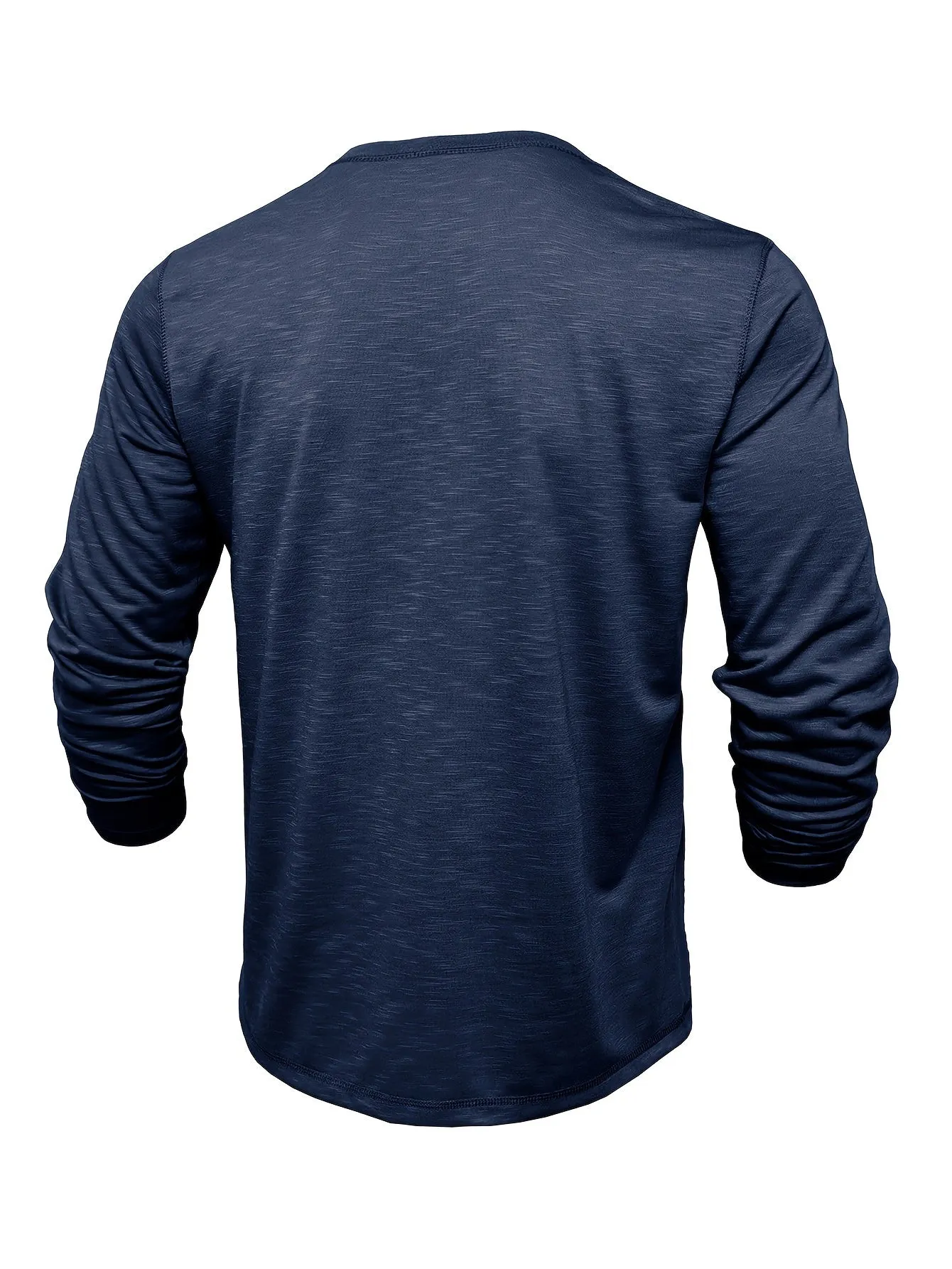 HeerFit - Heren Lange Mouw Henley Shirt met Klassieke Knoopsluiting