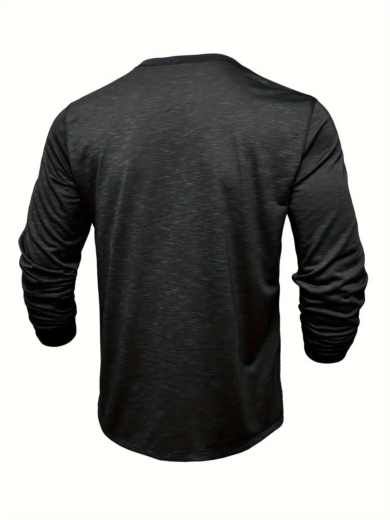 HeerFit - Heren Lange Mouw Henley Shirt met Klassieke Knoopsluiting